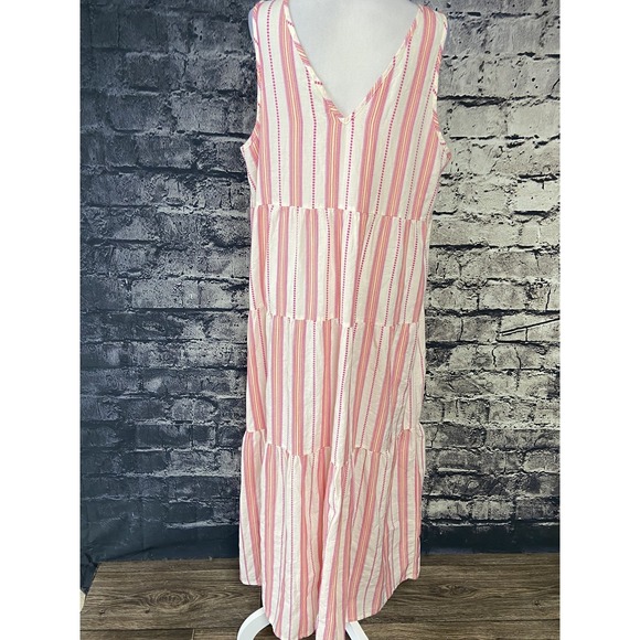 Marine Layer Dress Womens XL Striped Summer Tiered Maxi Sleeveless Casual‎ 2024 - Picture 4 of 16